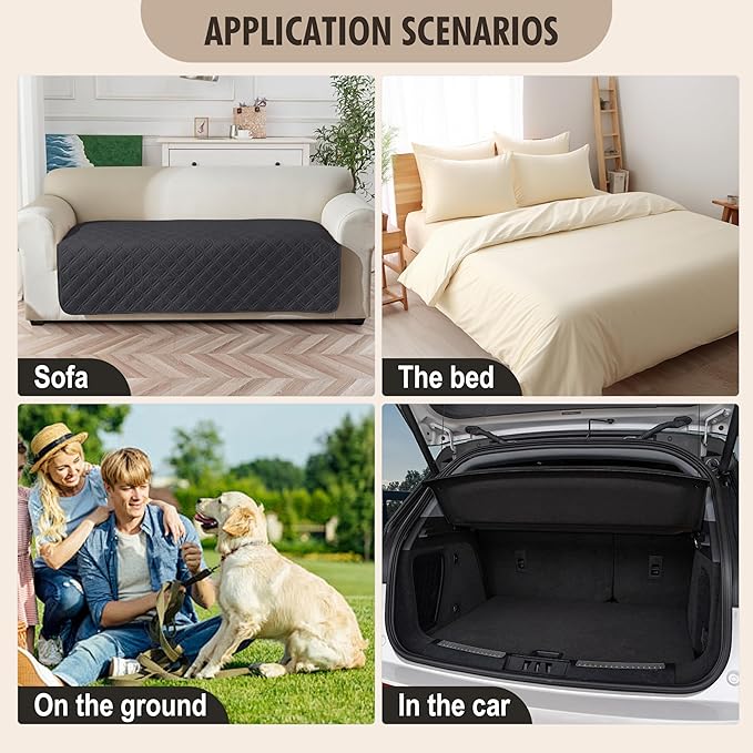 Genina Waterproof Couch Cover, Washable Anti-Slip 67 inch Sofa Covers - Image 6