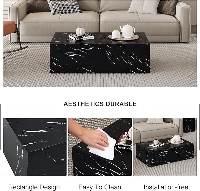 39.3'' Marble Coffee Table - Image 4