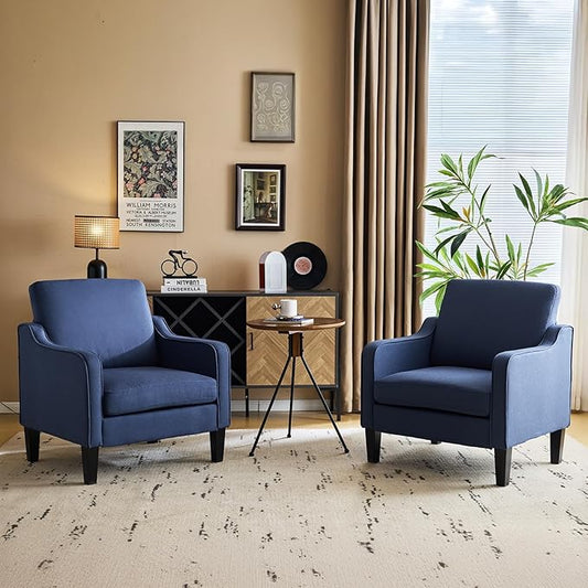 VINGLI Modern Accent Chairs Set of 2, Upholstered Sofa Chair Reading Chair by VINGLI