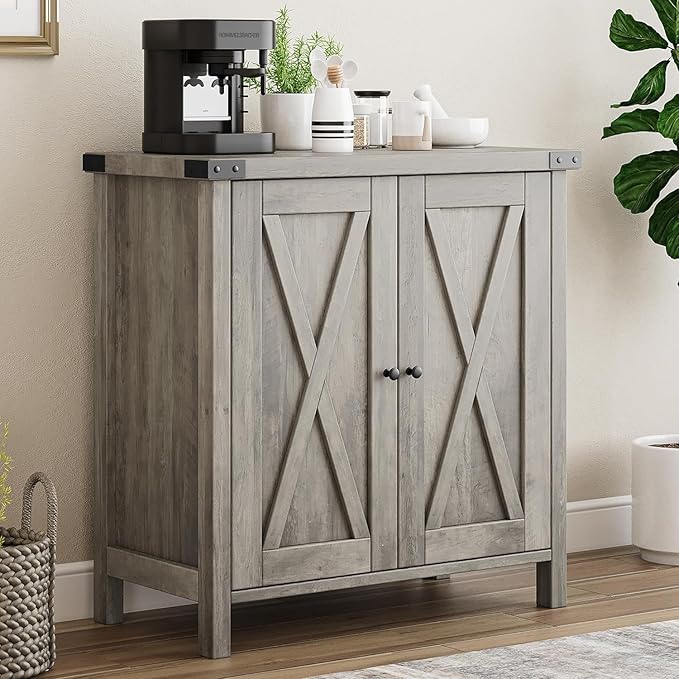 GarveeHome Small Storage Cabinet, Farmhouse Sideboard Buffet Cabinet - Image 5