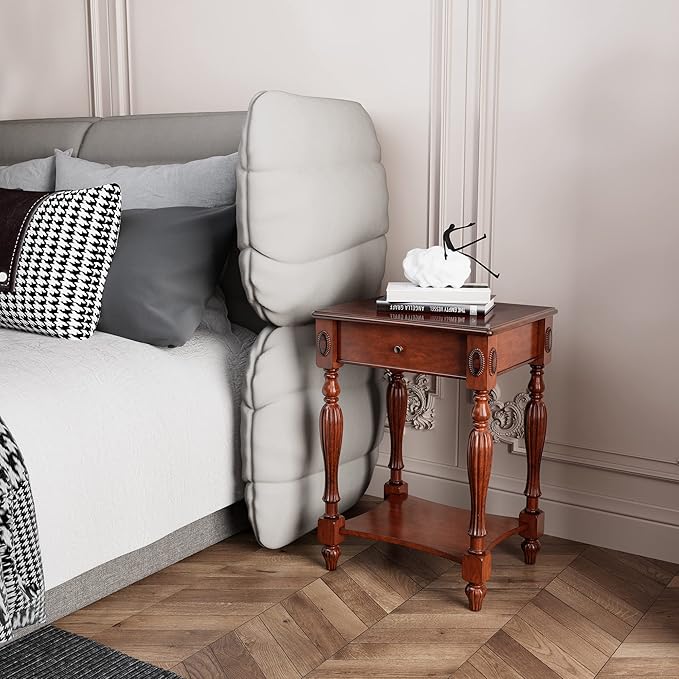 PADMA HOUSE Solid Wood Rectangle Side Table by PADMAHOUSE