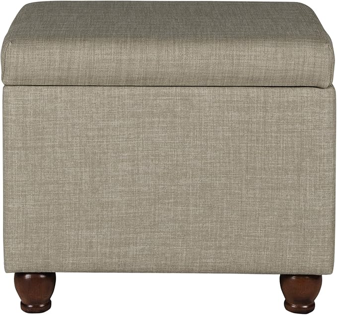 Homepop Home Decor | Upholstered MediumRectangular Storage Ottoman | Hinged Lid - Image 5
