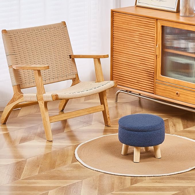 Wimarsbon Storage Ottoman, Modern Round Footrest - Image 7
