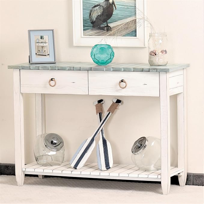 Sea Winds Trading Picket Fence Console Table Kiln-Dried Solid Mindi Wood - Image 2