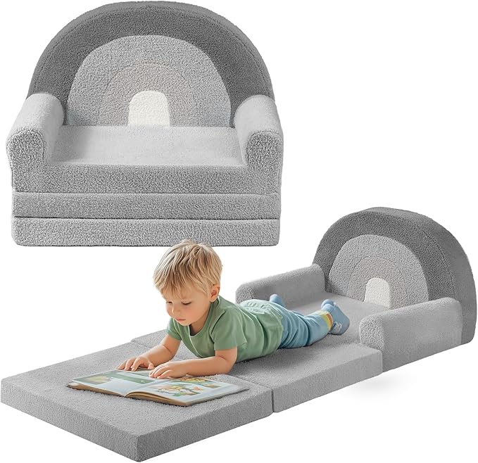little dove Extra Wide Soft Toddler Couch Fold Out, Comfy Toddler Chair by LittleDove
