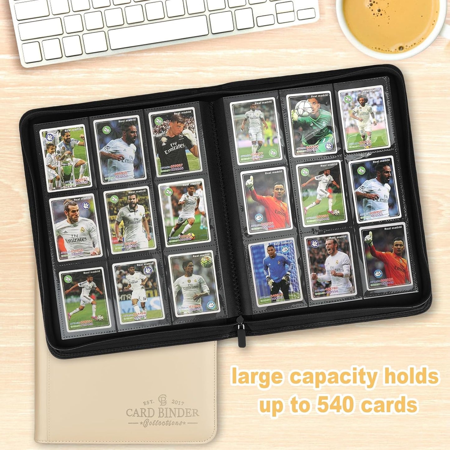 Trading Card Binder, Card Collection Binder Album Folder with 540 Side Loading Pockets, 9 Pocket Trading Card Album Folder for TGC,MTG, Baseball Cards, Yugioh