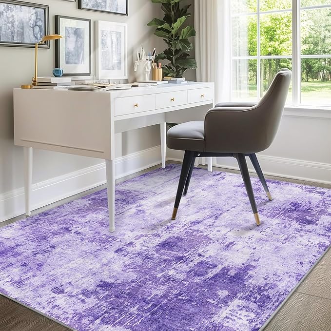 RELEANY Washable Area Rugs 6'x9' Non-Slip Modern Abstract Soft - Image 8