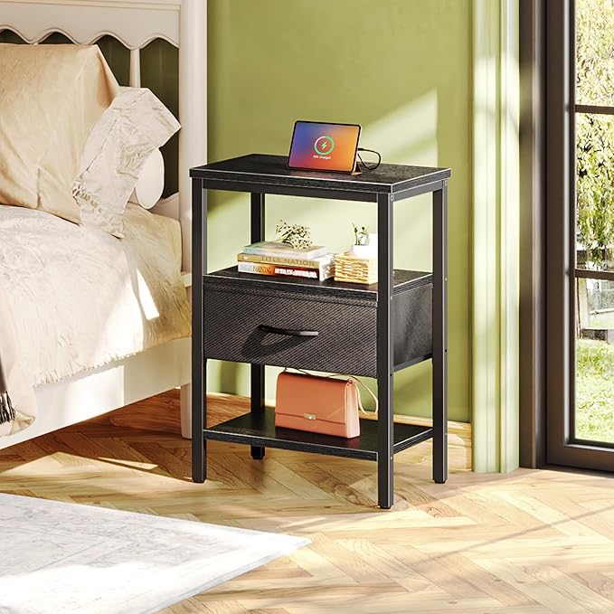 SUPERJARE Nightstand Set of 2, Bed Side Tables - Image 2