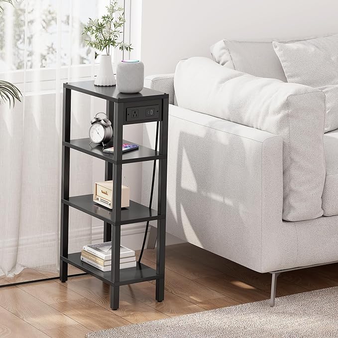TUTOTAK Narrow Side Table with Charging Station, Small End Table with USB Ports - Image 6