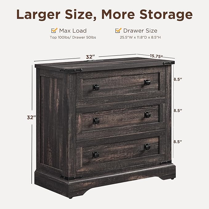 T4TREAM 32" Farmhouse Nightstand - Image 2