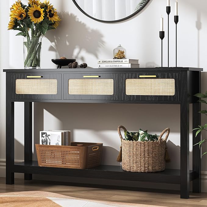 ELYKEN 51.2" Black Console Tables by ELYKEN