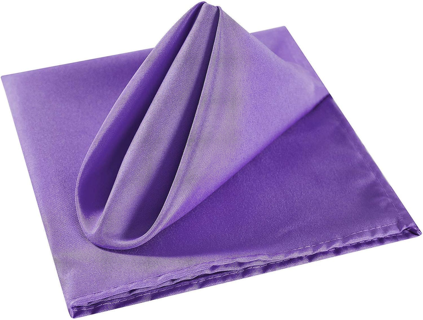 Cloth Napkins 17x17 inch Washable Polyester Dinner Napkins Soft Table Napkins for Wedding Party Dining Banquet(Purple,50PCS)