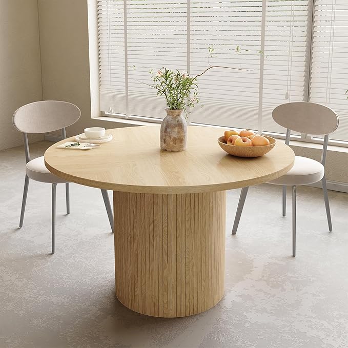 weselon Round Dining Table for 4, Modern Farmhouse Kitchen Table, 47 Inch Small - Image 8