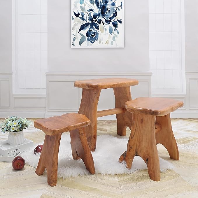Natural Shape Stump Stool 12.5"x10"x12" Solid Wood Cedar Root End Table Rustic - Image 7