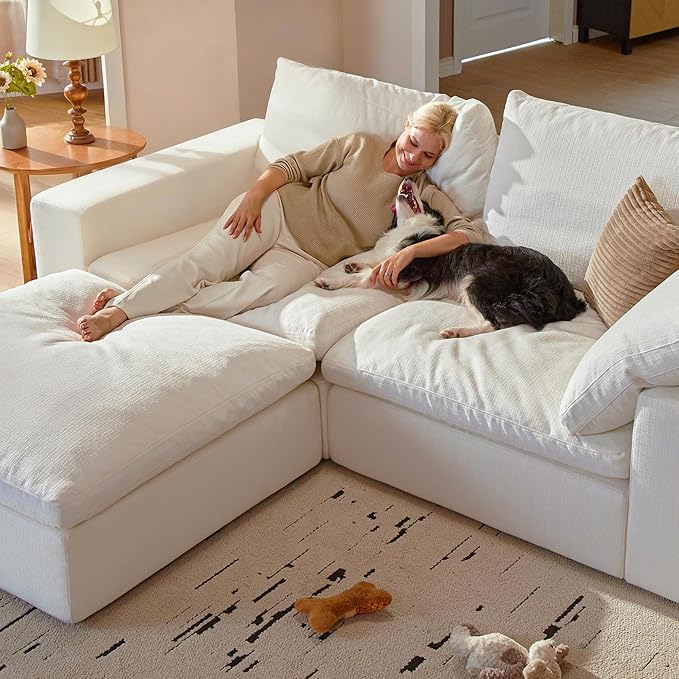 Cloud Couch Sectional 81.1'' Oversized Modular Deep Seat Sofa L Shaped Comfy - Image 7