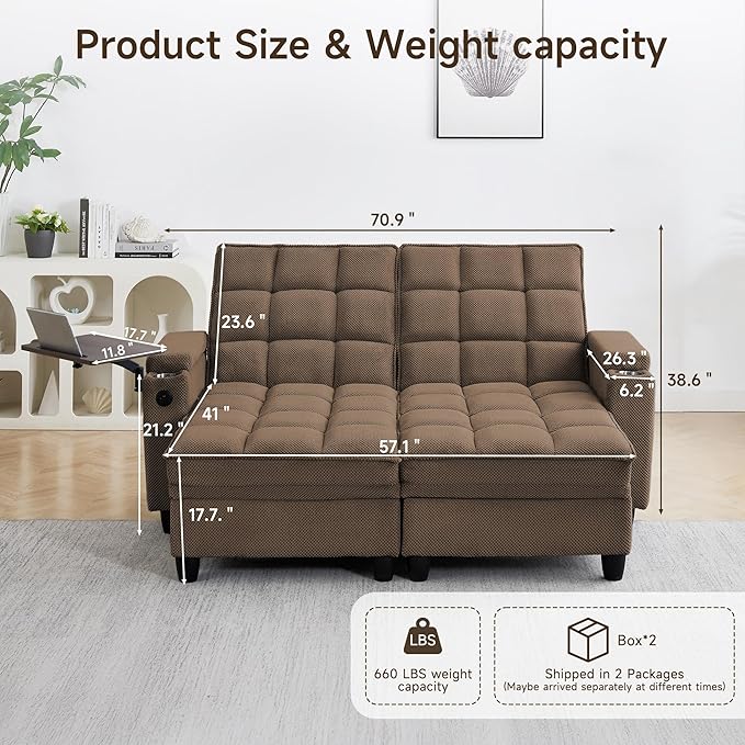 oaaktu 70.9'' Double Chaise Lounge - Image 2