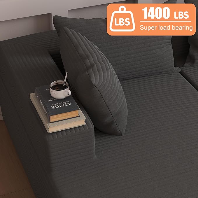 108"Modern Sectional Sofa, Modular Convertible L-Shape Sofas, Upholstered - Image 4