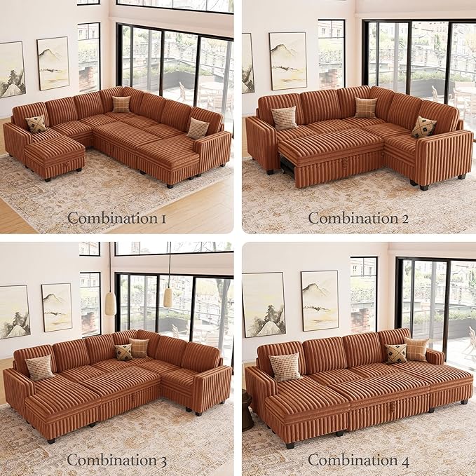 Belffin Plush Corduroy Modular Sectional Sofa Armrest Part Module - Image 6
