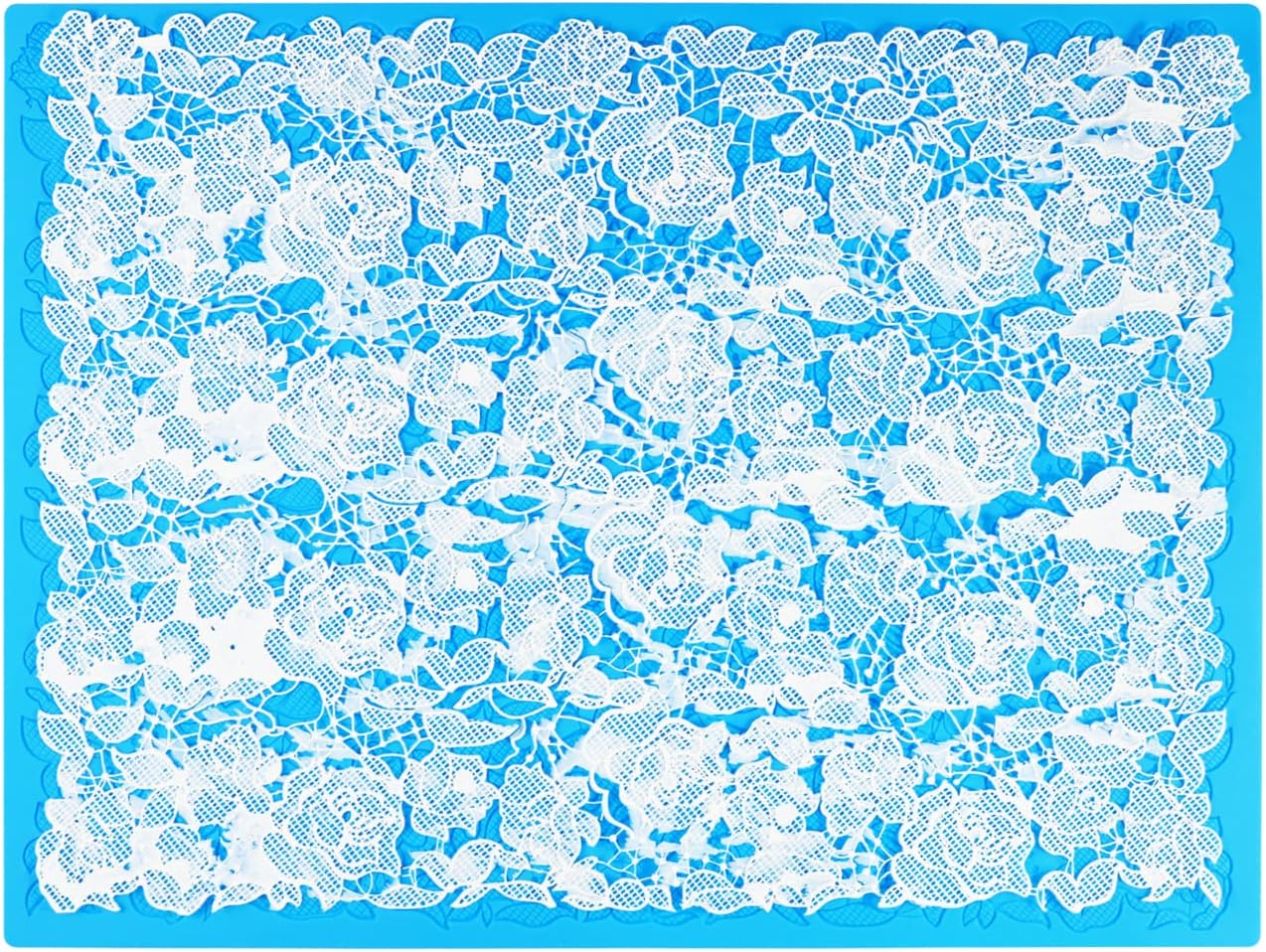 Embossing Lace Fondant Molds, Silicone Cake Fondant Mat, Rose Impression Lace Mold, Multi Circle Flowers Lace Mat Wedding Cake Decoration Tool