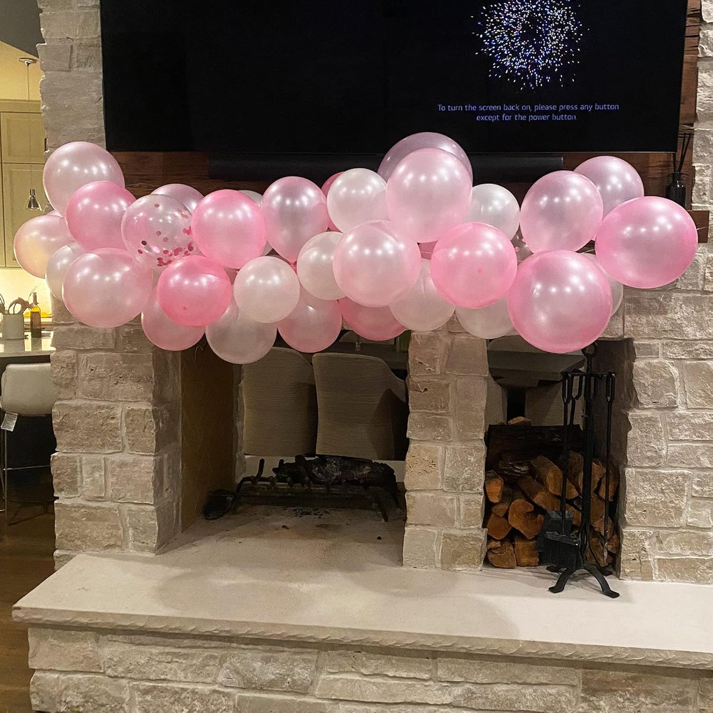 Balloons Pink and White, 60 Packs 12 Inch Light Pink White Balloons with Confetti Balloons for Birthday Party Decorations Girl Women, Wedding, Christening Baby Shower Party, Bridal Shower