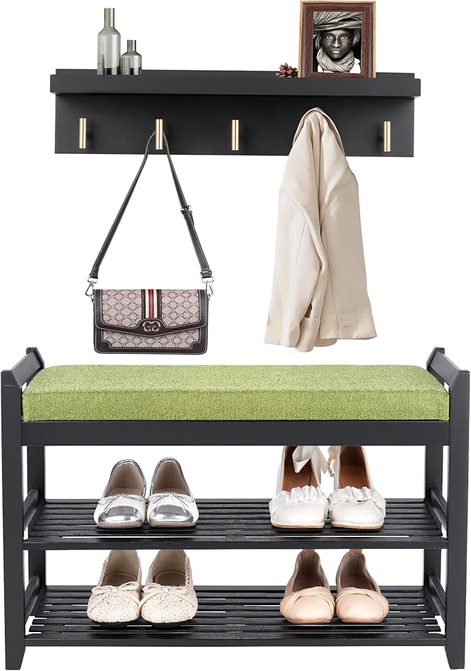 PETKABOO Shoe Rack for Front Door Entrance, 28” Entryway Bench - Image 9