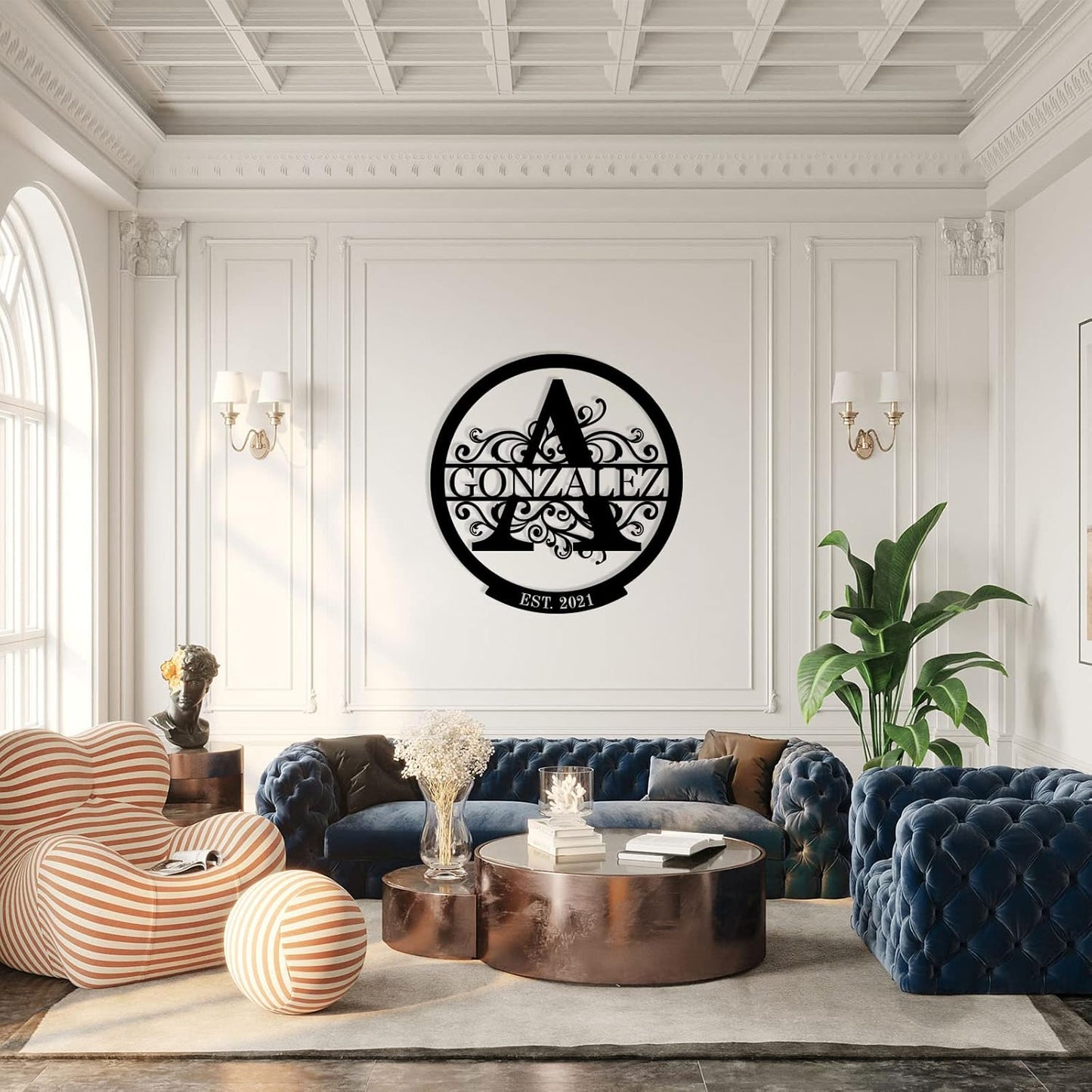 Personalized Metal Signs |Custom Monogram Name Sign | Wedding Gifts for Couples 2025 | Outdoor Wall Art for Family Name | Anniversary Wedding Gifts for Women, Wife, Parents, couple