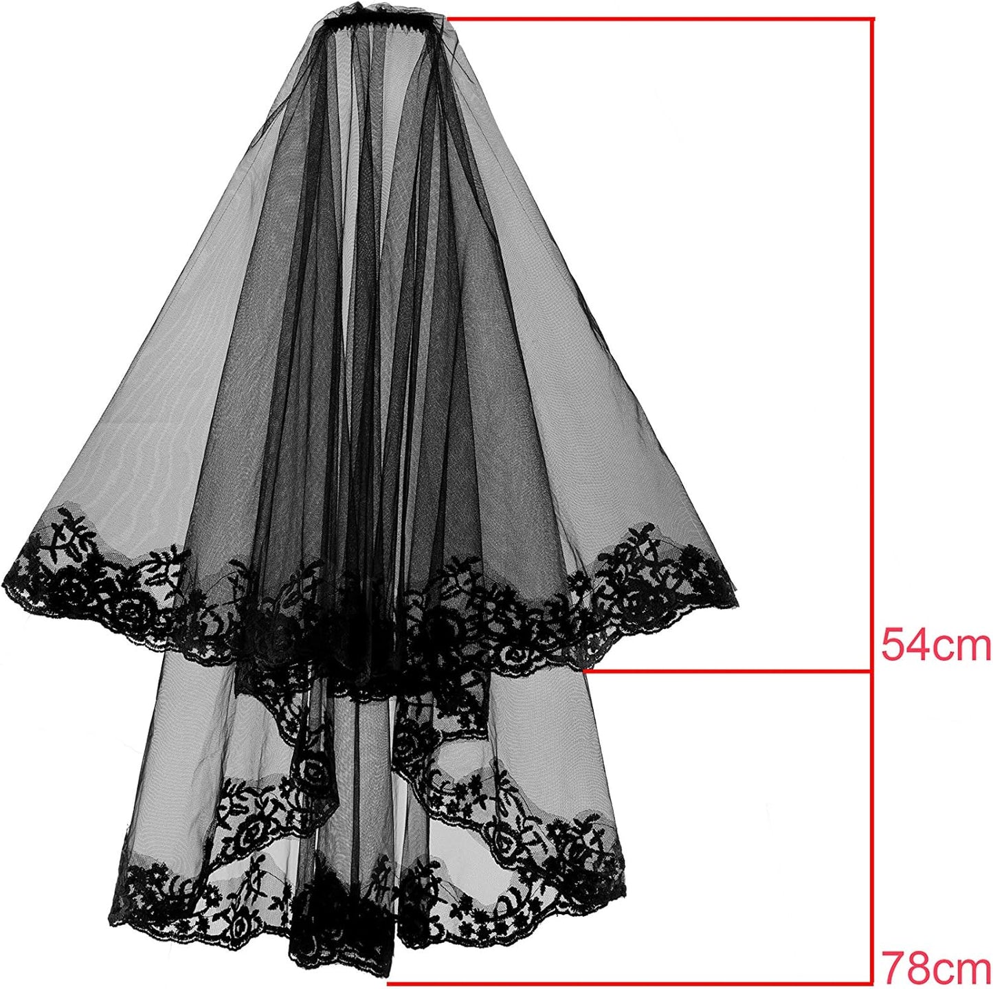 Ayliss Women Mesh Veils Black Bridal Birdcage Short Wedding Face Veil with Clip Tulle Gothic Bride Halloween Costume
