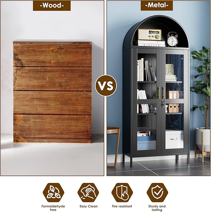 VEXPOR 73" Tall Arched Display Cabinet - Image 7