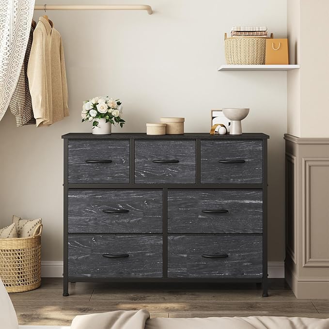 Sweetcrispy 7 Drawer Dresser, Fabric Storage Tower Organizer - Image 7
