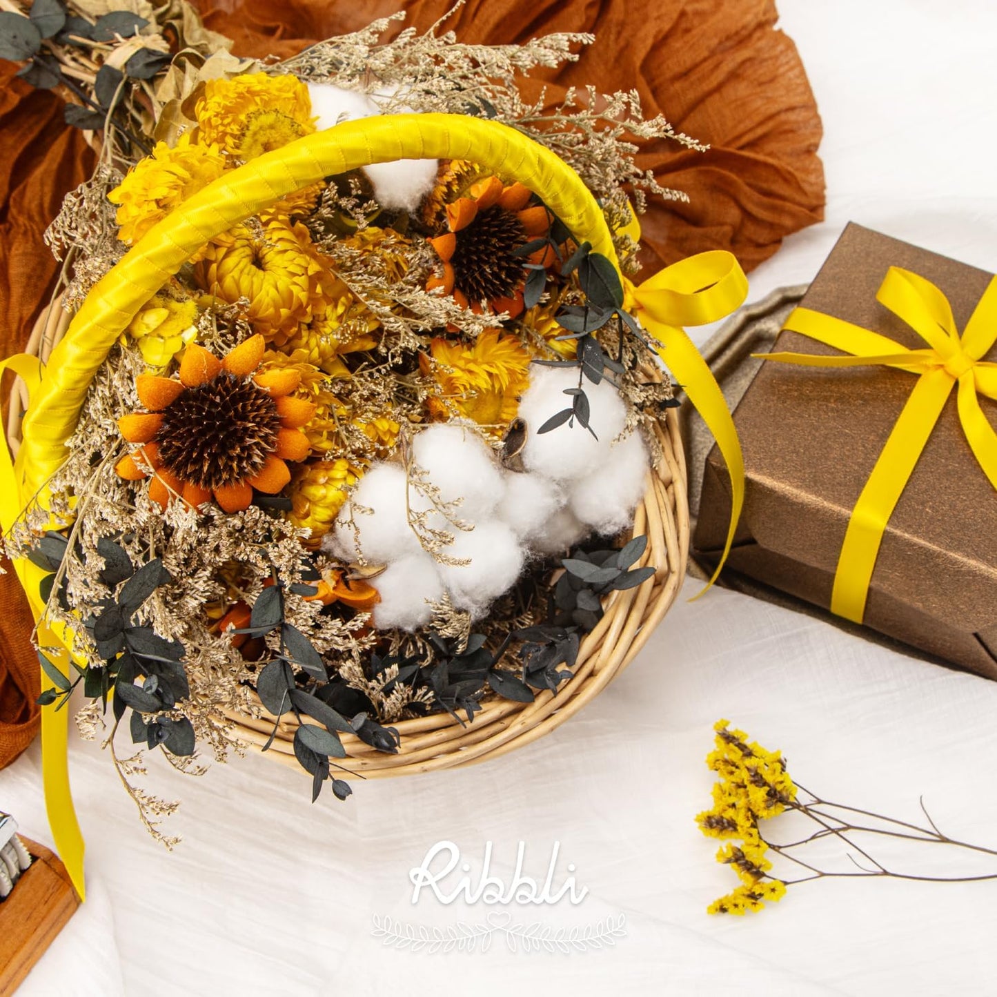 Ribbli Double Faced Maize Yellow Satin Ribbon,3/8” x Continuous 25 Yards,Use for Bows Bouquet,Gift Wrapping,Floral Arrangement