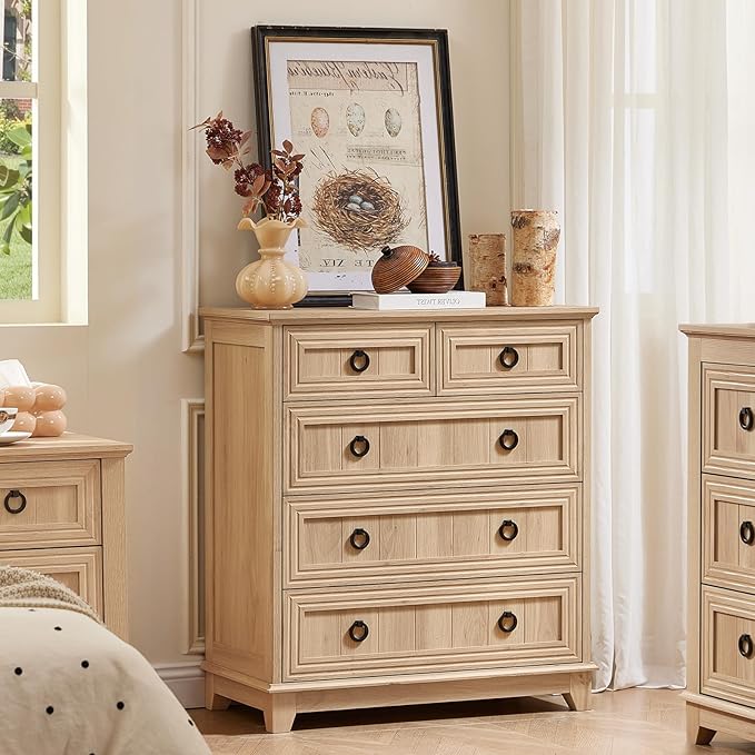 Joaxswe Farmhouse 5 Drawer Dresser by Joaxswe
