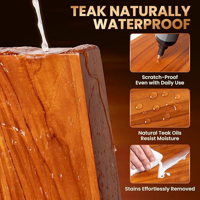 32 Inch Teak Floating Shelves Set of 2 - Image 4