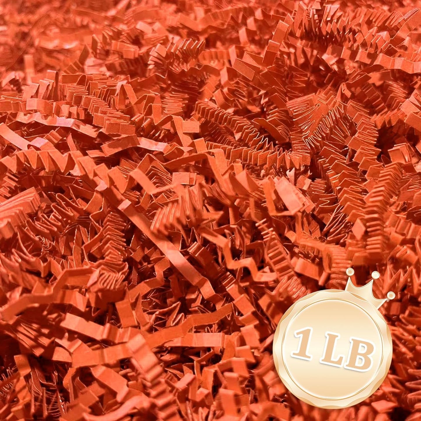 Zankubom 1 LB Orange Crinkle Cut Paper Shred Filler Great for Gift Wrapping, Orange Basket Fillers, Birthday, Gift Wrapping, Anniversary, Halloween Thanksgiving Christmas Party Decor Filling Supplies