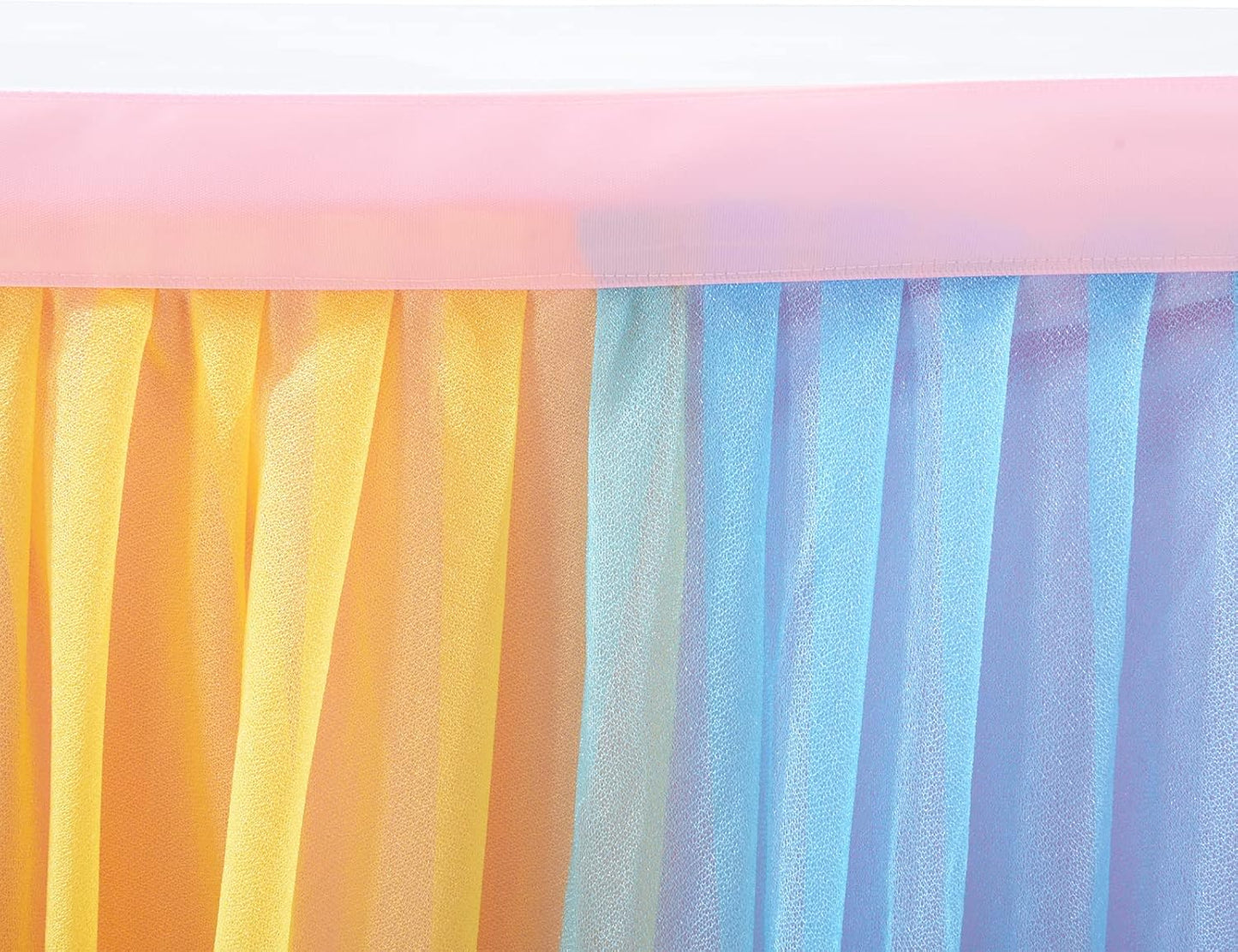 9ft Unicorn Tulle Table Skirt for Rectangle Tables or Round Tables Tutu Rainbow Tablecloth for Birthday Party Baby Shower Girl Boy Wedding Party Dessert Buffet Banquet Table Decorations