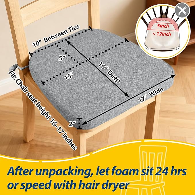 AAAAAcessories D-Shaped Chair Cushions, Machine-Washable Cover - Image 2