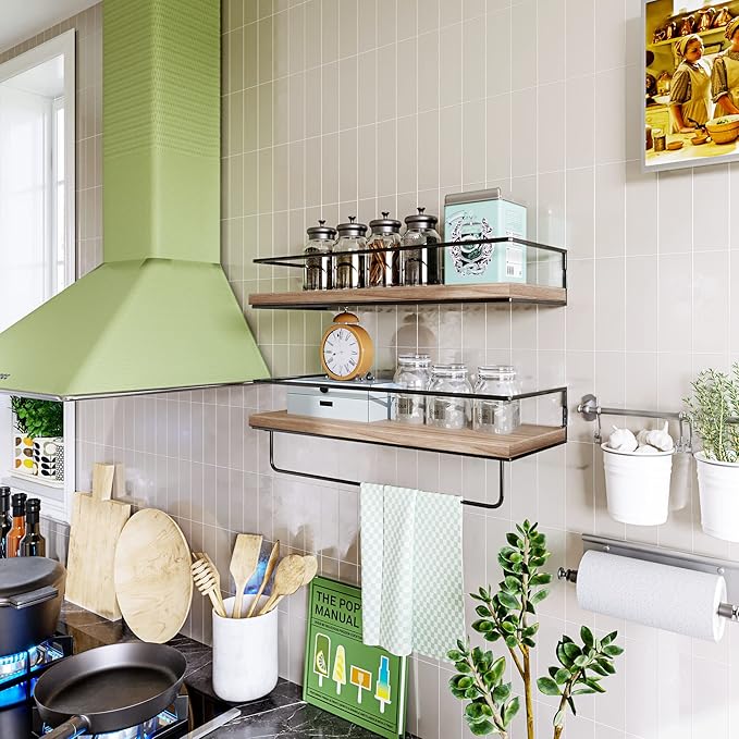 Shario Rustic Wood Floating Shelves - Image 4