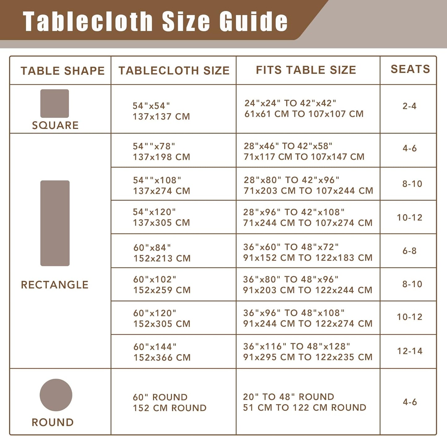 Fitable Linen Textured Tablecloth Washable Fabric Rectangle Table Cloth for 8 Foot Tables, Holiday Table Cover for Kitchen Dining, Party, Farmhouse (Nature, 54 x 108 Inch)