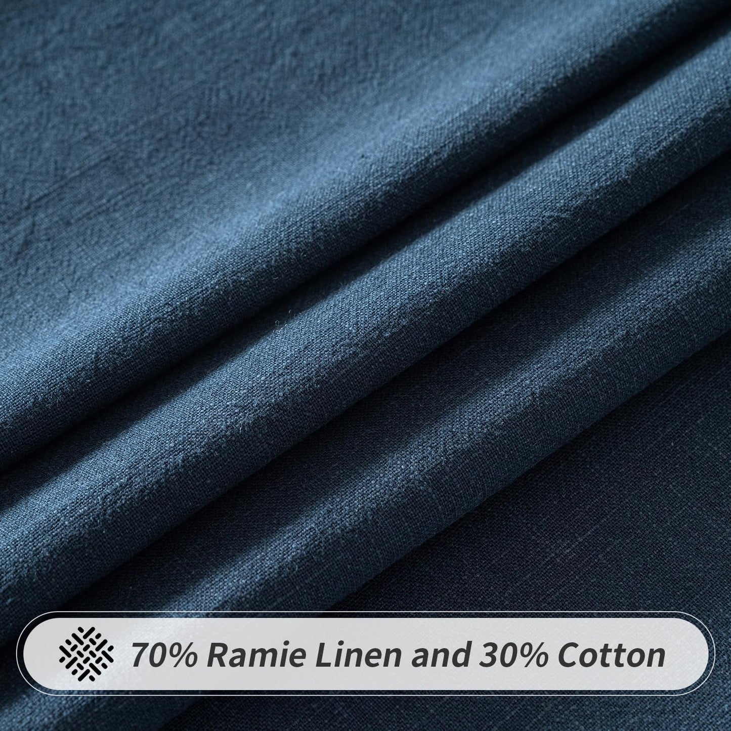 MIULEE Linen Cotton Blend Tablecloth Rectangle, Luxury Waterproof Stain Resistant Durable Farmhouse Oblong Table Cloth for Dining Party Christmas Weddings Birthday, 52 x 84 inch, Navy Blue