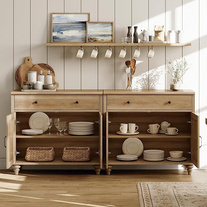 WAMPAT Farmhouse TV Stand for 75 inch TV - Image 8