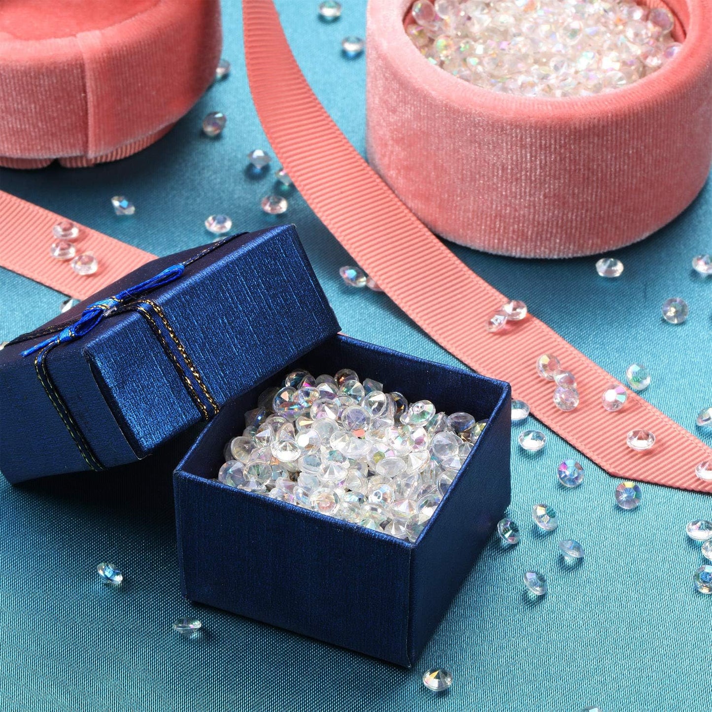 10000 Clear Wedding Table Scatter Crystals Acrylic Diamonds Rhinestones for Table Centerpiece Decorations Bridal Shower Decorations Vase Beads(4.5 mm,Crystal AB)