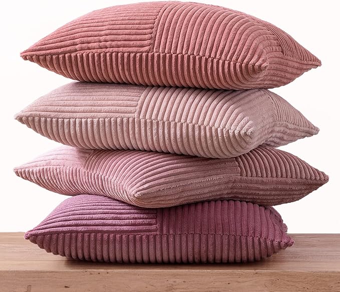 MIULEE Aesthetic Pink Throw Pillow Covers 18x18 Inch Set of 4 Spring Decorative - Image 5