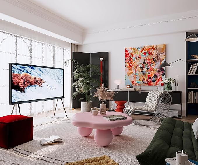 35" Cloud Coffee Table with 3 Ball Legs, Modern Minimalist Petal Center Table - Image 7