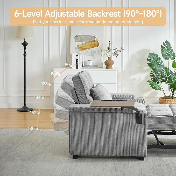 Large Size Convertible Sleeper Chair Futon Sofa Bed, Comfortable thick cushion - Image 6