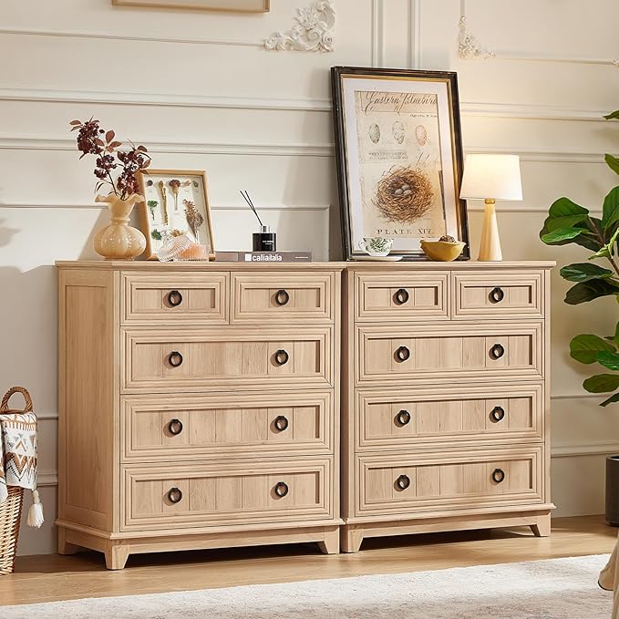 Joaxswe Farmhouse 5 Drawer Dresser - Image 6