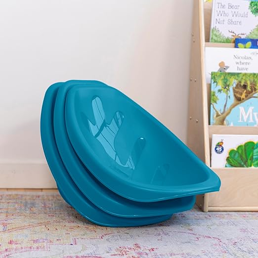 ECR4Kids Plastic Leaf Scoop Floor Rocker Seat, Classroom Furniture - Image 2
