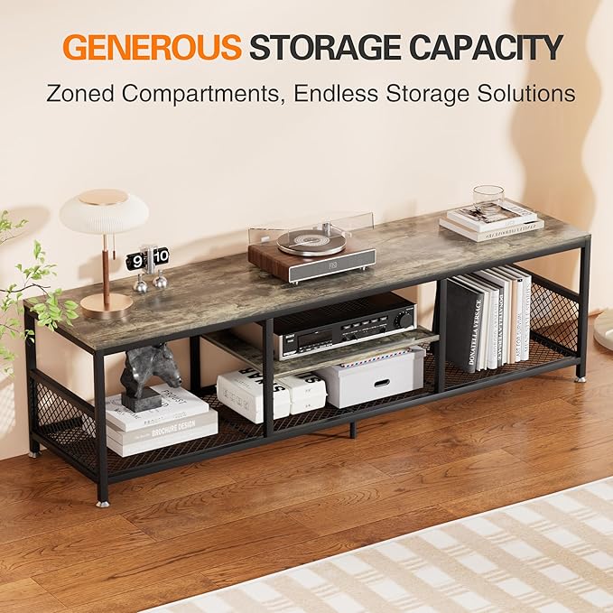 VECELO TV Stand with Power Outlets - Image 9