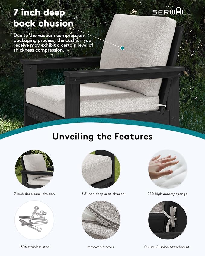 SERWALL HDPE Patio Furniture Set - Image 5