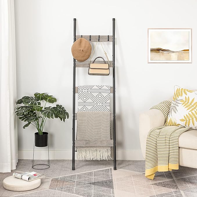 HOOBRO Blanket Ladder, 5-Tier Towel Rack - Image 4