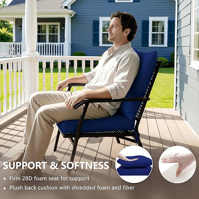 24x24 Inch Outdoor Chair Cushions Set of 2, Patio Furniture Cushions - Image 4