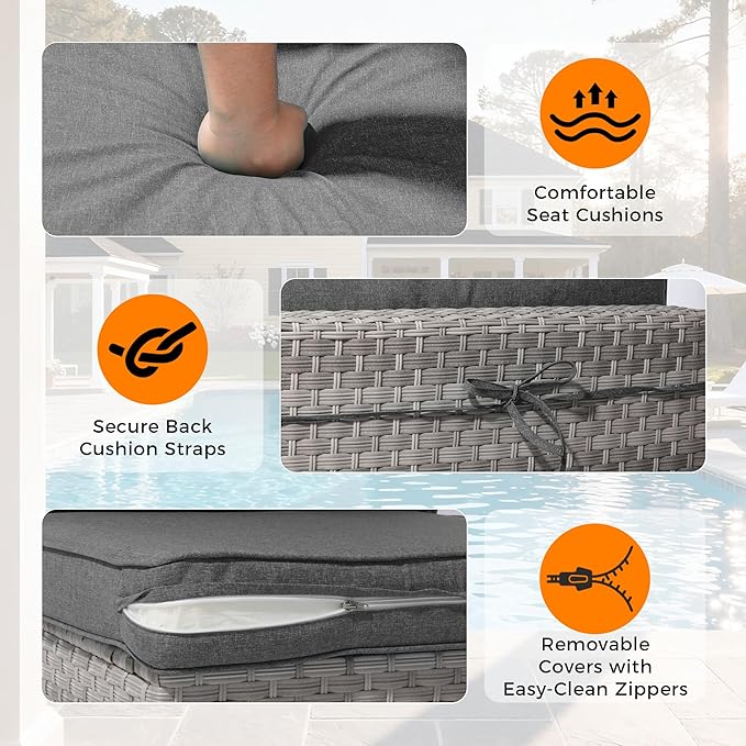 10-Seat Outdoor Wicker Patio Furniture Set - Image 6